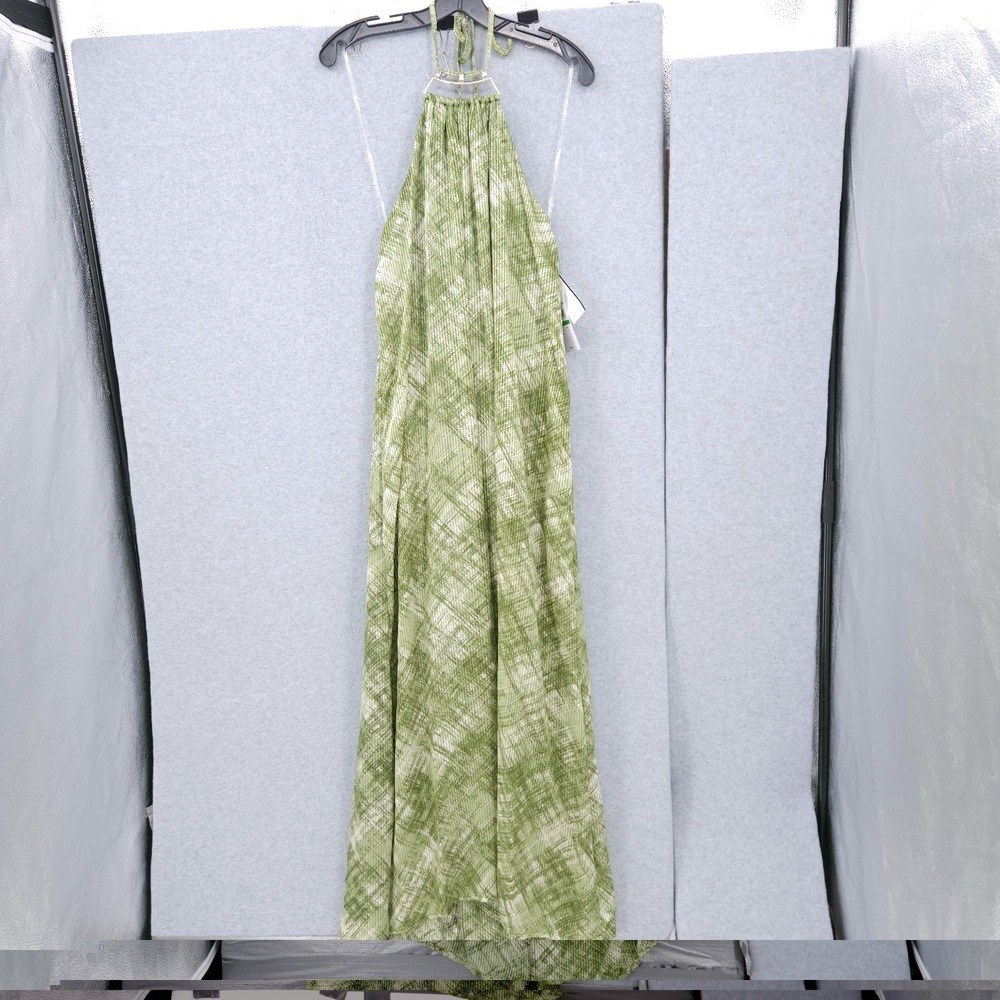 R & M Richards Printed Sleeveless Maxi Olive Keyhole Dress Womens Size L NWT - Picture 2 of 10